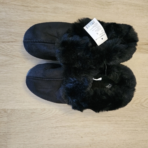 NWT Soul Mates Faux Fur Slippers. SIZE 9. Black - Picture 6 of 9